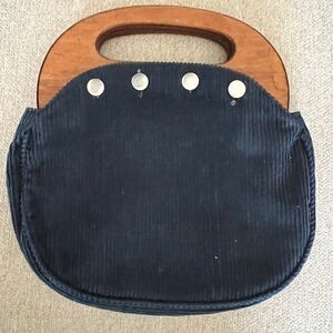 Vintage 1980’s Bermuda Bag Wood Handle Corduroy  cover